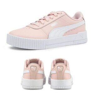New Girls Puma Sneakers Pink Lace Up Casual School Shoes Comfy Soft SZ 7c